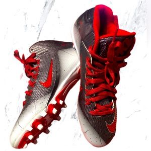 Nike Alpha Football Cleats Size 11- Athletic Nikeskin Alpha Red White Gray